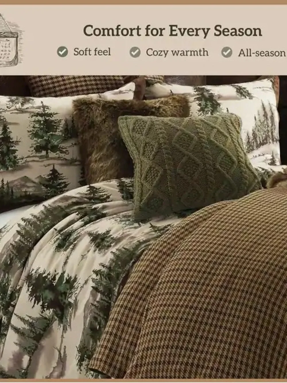 Paseo Road Joshua Pine Tree Print Western Lodge Rustic Cabin Cotton comforter